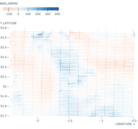 IGRF90 flight paths IGRF90 flight paths