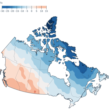 Canada temperature contours Canada temperature contours